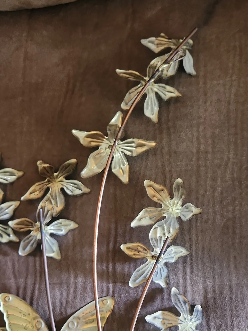 Home Interior Metal Floral Butterfly Home Decor Wall Hang Set of 2. Vintage